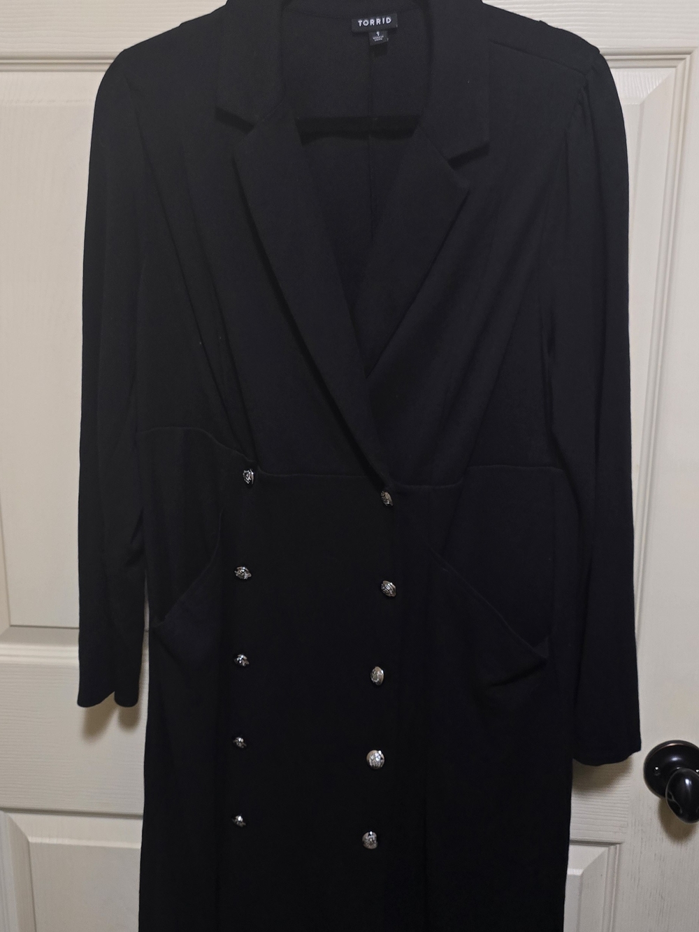 torrid Black Longline Blazer Dress with Decorative Silver Buttons Size 1